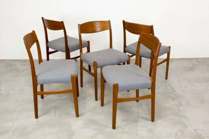 mid century danish dining chairs from glyngore stolefabrik set of 5 2