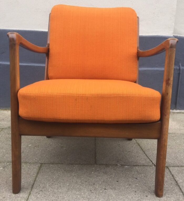 mid century danish stained oak easy chair by ole wanscher for france daverkosen 1950s 1