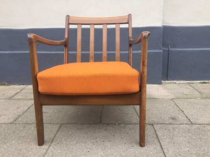 mid century danish stained oak easy chair by ole wanscher for france daverkosen 1950s 4