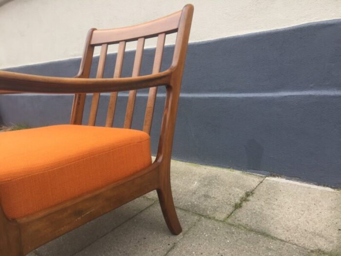 mid century danish stained oak easy chair by ole wanscher for france daverkosen 1950s 5