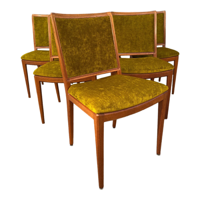 mid century danish teak dining chairs set of 6 3123