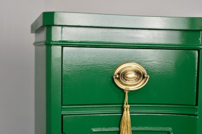 mid century federal style buffet console travis court collection by drexel in green newly painted 0321