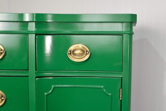 mid century federal style buffet console travis court collection by drexel in green newly painted 2200