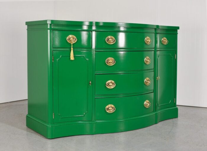 mid century federal style buffet console travis court collection by drexel in green newly painted 9901