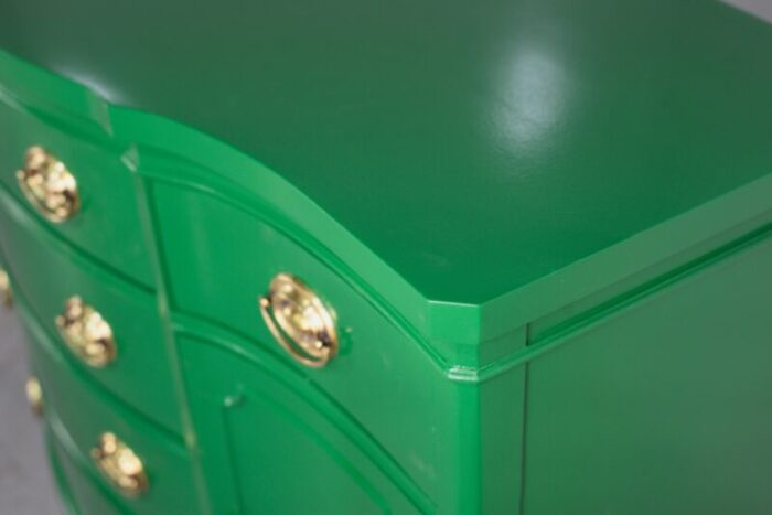 mid century federal style buffet console travis court collection by drexel in green newly painted 9910