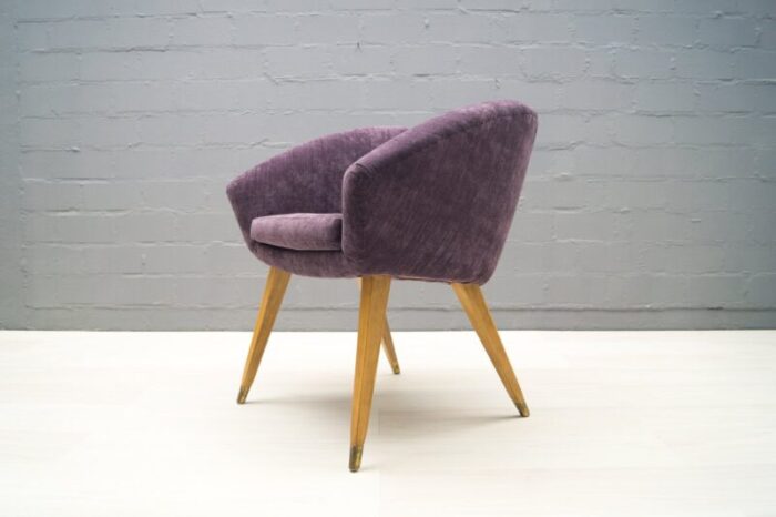 mid century french purple cocktail chair 1950s 1