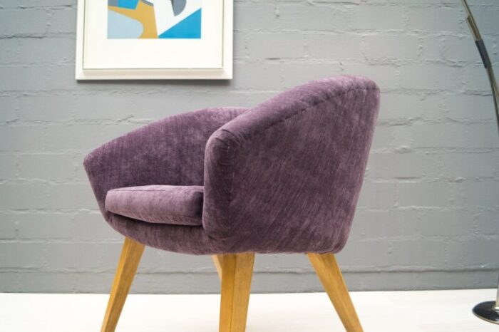 mid century french purple cocktail chair 1950s 3