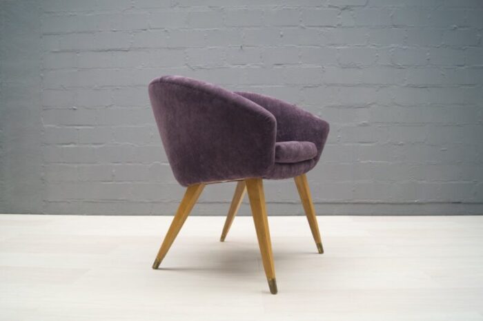 mid century french purple cocktail chair 1950s 4