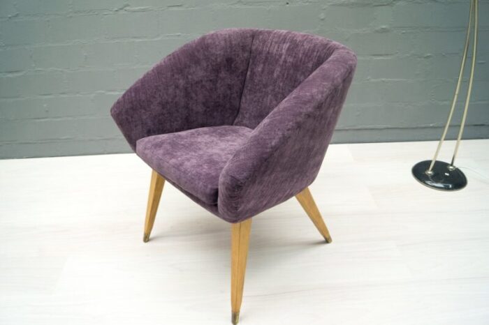 mid century french purple cocktail chair 1950s 5