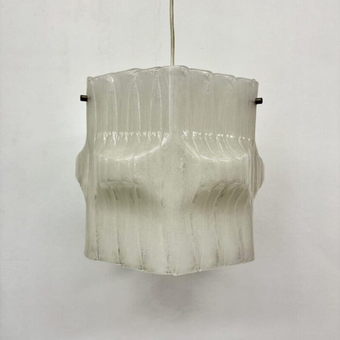 mid century ice acrylic pendant lamp 1970s 1