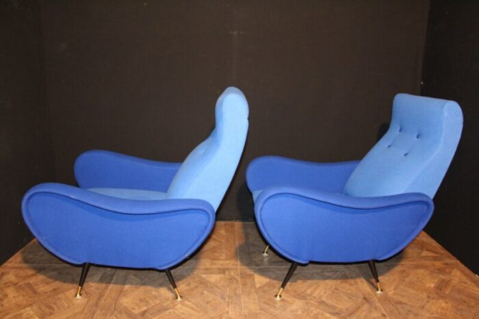 mid century italian blue chairs 1950s set of 2 5