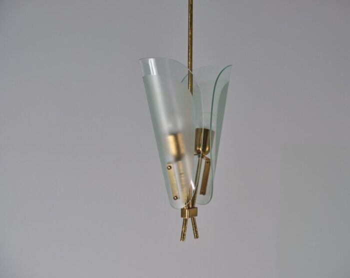 mid century italian modern dual light pendant lamp 1950s 2