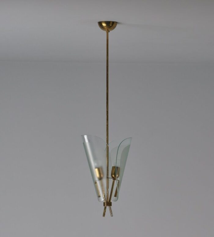 mid century italian modern dual light pendant lamp 1950s 3