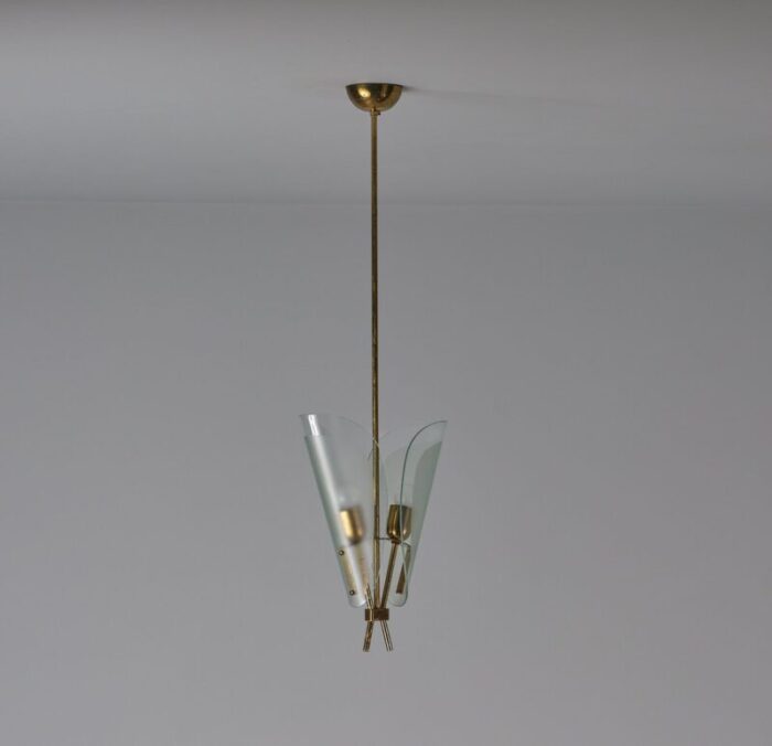 mid century italian modern dual light pendant lamp 1950s 4