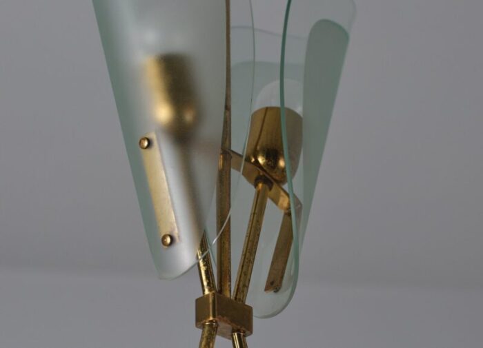 mid century italian modern dual light pendant lamp 1950s 5