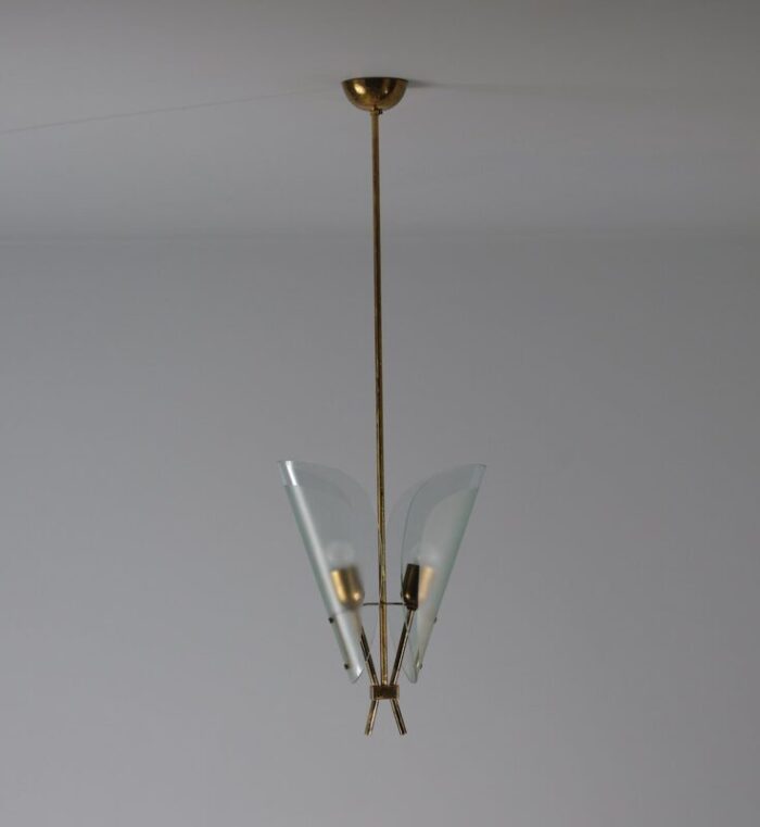 mid century italian modern dual light pendant lamp 1950s 6