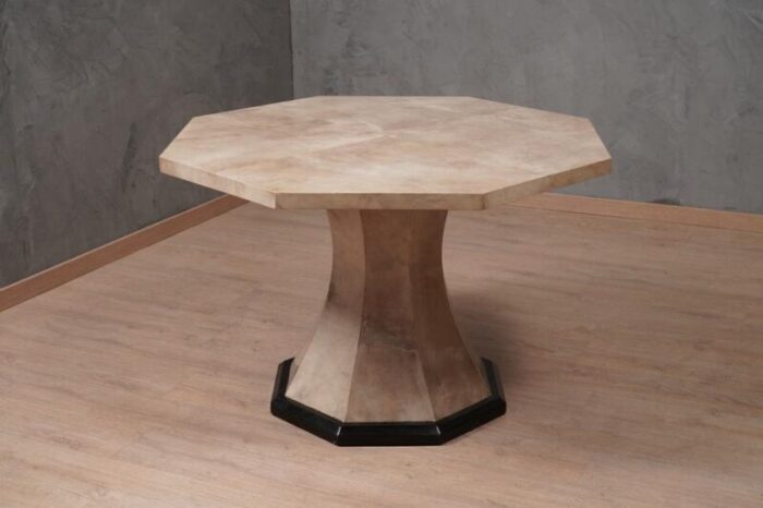 mid century italian octagonal goatskin table 1980 0974