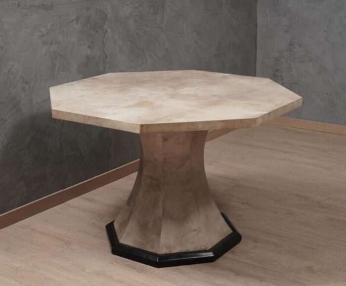 mid century italian octagonal goatskin table 1980 1036