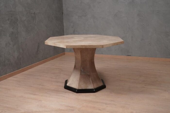 mid century italian octagonal goatskin table 1980 6498