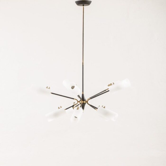 mid century italian sputnik chandelier attributed stilnovo 1960s 4