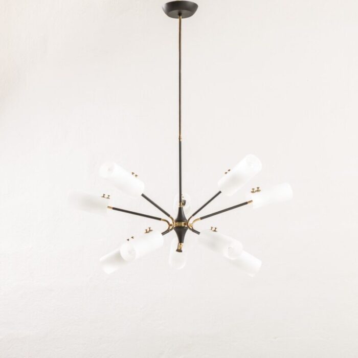 mid century italian sputnik chandelier attributed stilnovo 1960s 5