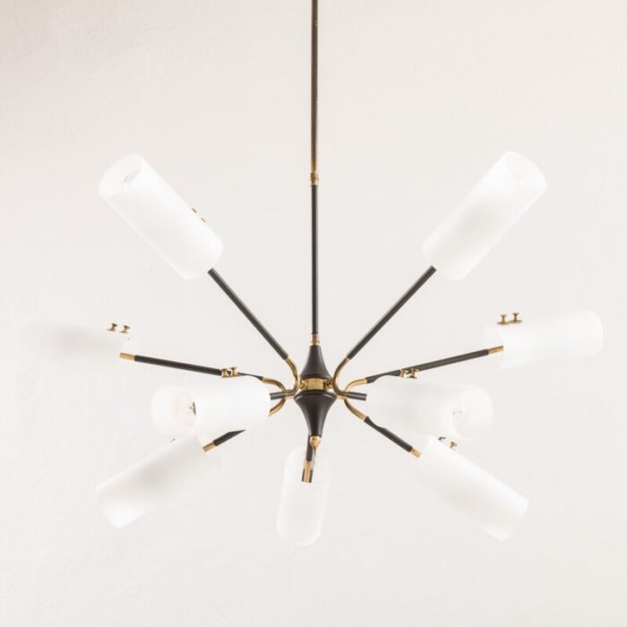 mid century italian sputnik chandelier attributed stilnovo 1960s 6