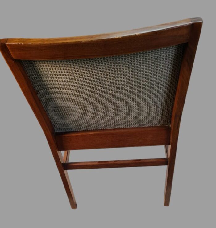 mid century modern 1960s set of 6 danish teak wood upholstered dining chairs 1959