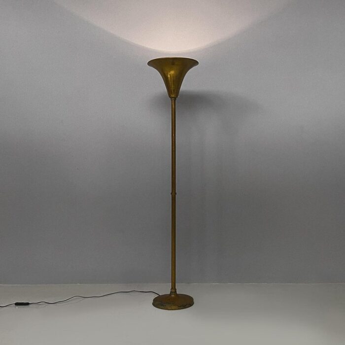 mid century modern art deco italian entirely brass floor lamp 1940s 14