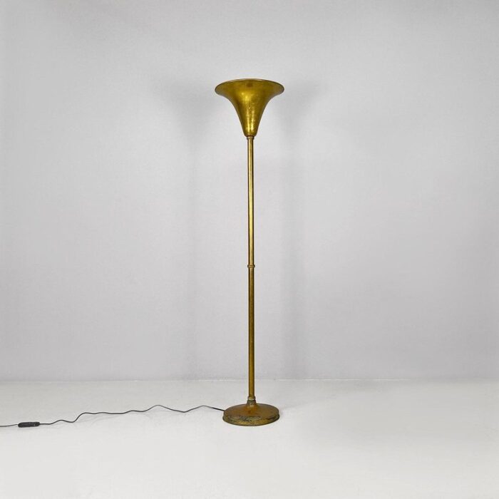 mid century modern art deco italian entirely brass floor lamp 1940s 2