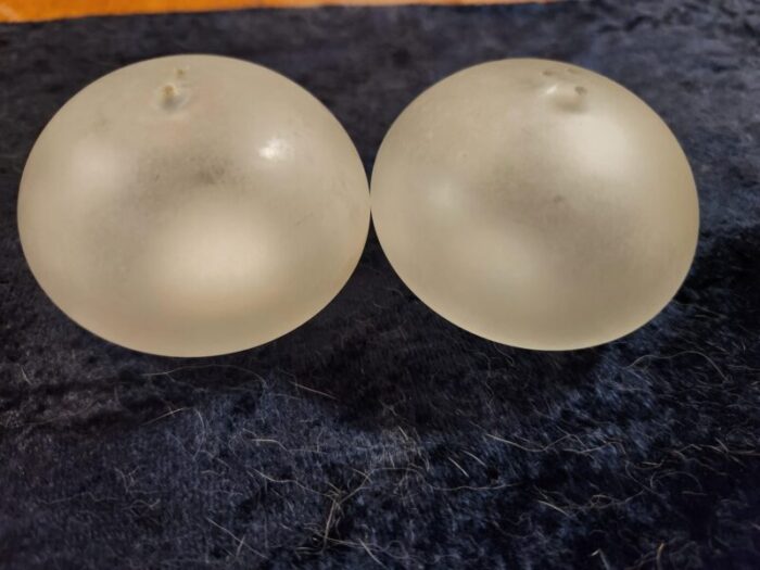 mid century modern frosted glass orb salt and pepper shakers a pair 0395