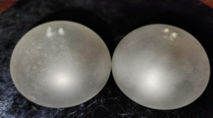 mid century modern frosted glass orb salt and pepper shakers a pair 4748