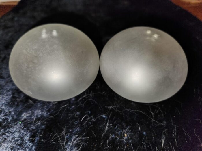 mid century modern frosted glass orb salt and pepper shakers a pair 9187