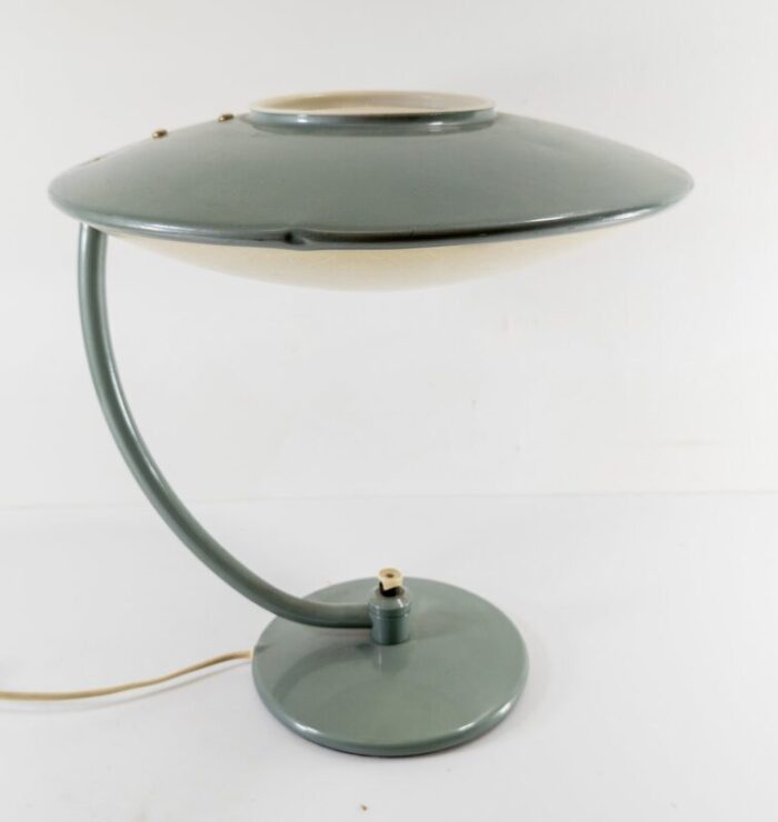 mid century modern green ufo table lamp by dazor 1970s 1