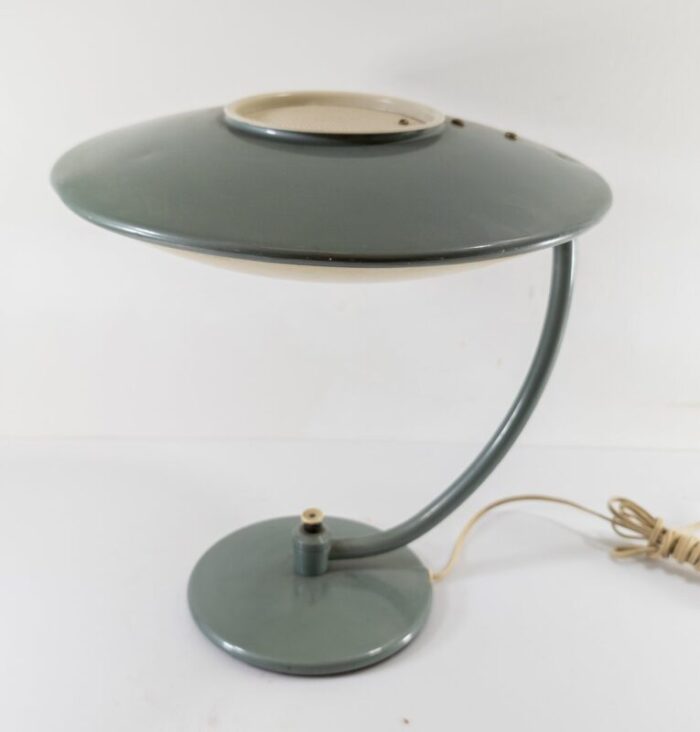 mid century modern green ufo table lamp by dazor 1970s 3