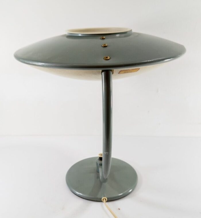 mid century modern green ufo table lamp by dazor 1970s 5