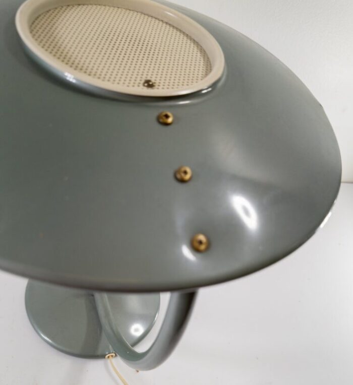 mid century modern green ufo table lamp by dazor 1970s 8