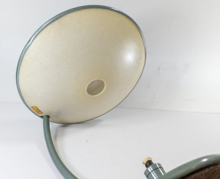 mid century modern green ufo table lamp by dazor 1970s 9