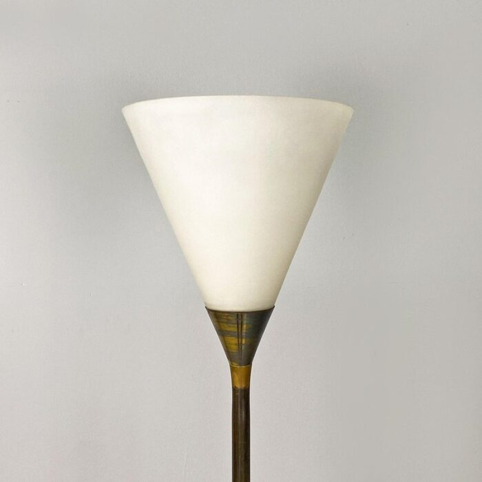 mid century modern italian brass glass and iron floor lamp 1950s 4