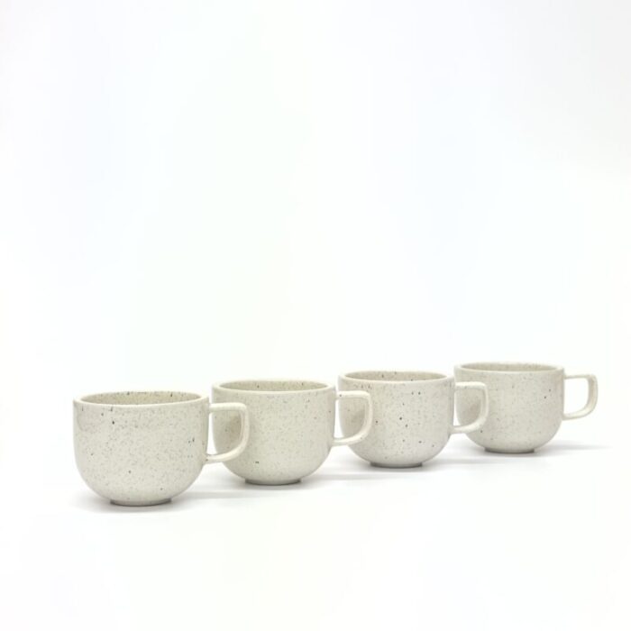 mid century modern off white speckled ceramic cups set of 4 0423