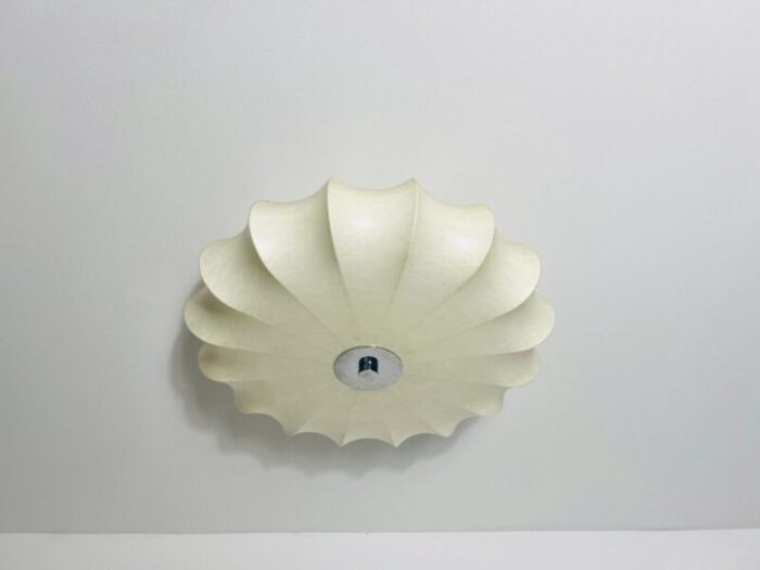 mid century modern round cocoon flush mount by achille castiglioni italy 1960s 4