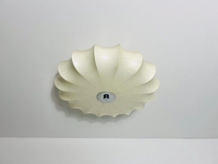 mid century modern round cocoon flush mount by achille castiglioni italy 1960s 5