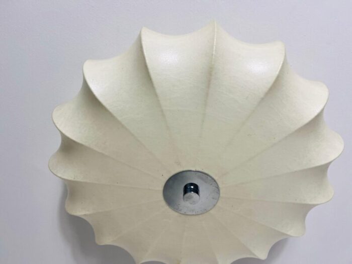 mid century modern round cocoon flush mount by achille castiglioni italy 1960s 6