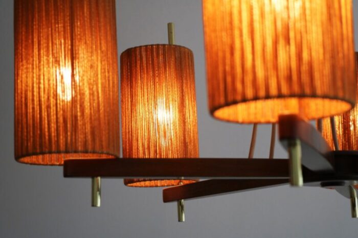 mid century modern sisal ceiling lamp from temde 1960s 7