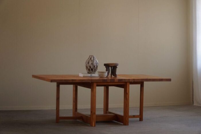 mid century modern swedish drop leaf folding table in pine 1960s 11