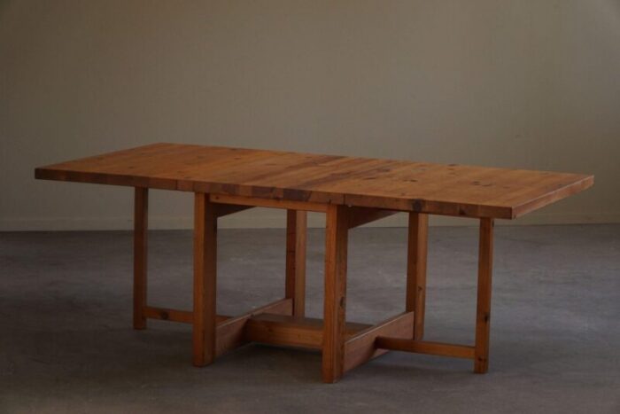 mid century modern swedish drop leaf folding table in pine 1960s 18