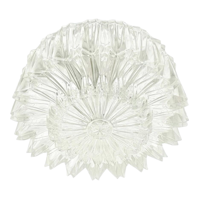 mid century modern textured glass flush mount from limburg germany 1970s 5159