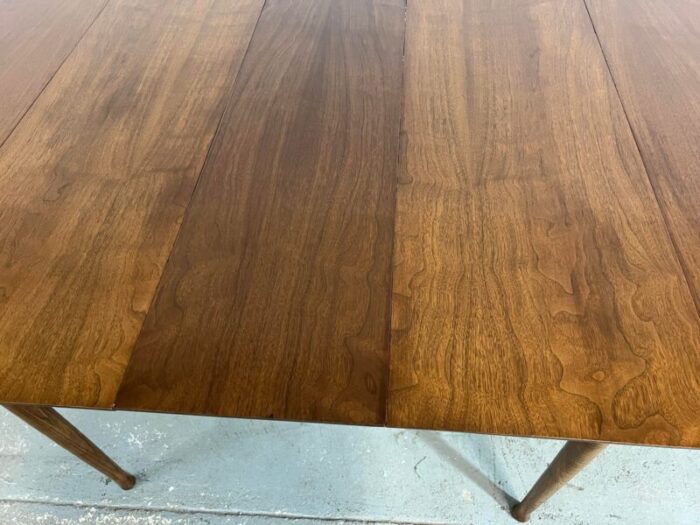 mid century modern walnut 60 drop leaf dining table by h p browning 1930