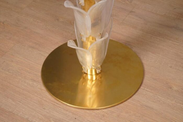 mid century murano glass and brass floor lamp 1980s 6235