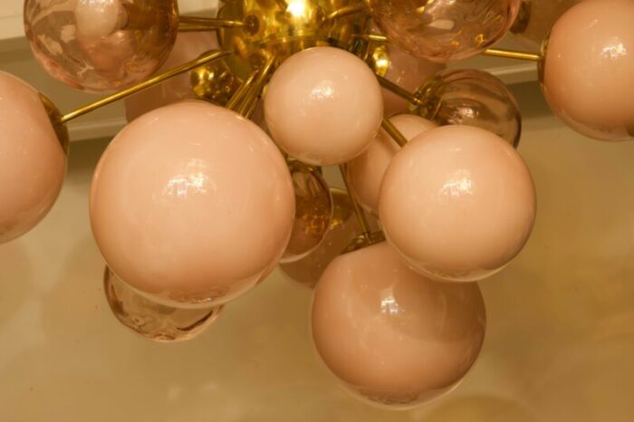 mid century murano sputnik pastel pink chandelier 2000s 3250