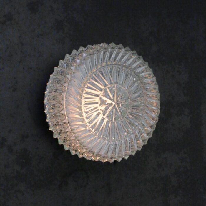 mid century round clear glass sconces flush mount 2